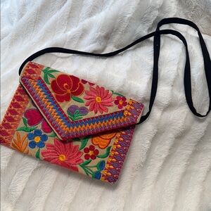 Floral Embroidered Crossbody Bag